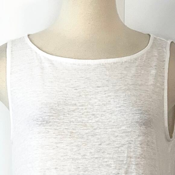 Eileen Fisher Linen Boat Neck Tank Top Tunic Lightweight White M - Picture 2 of 10